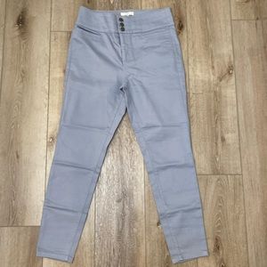 LOFT new with tags high waisted grayish blue stretch button zip pocket jeans 8